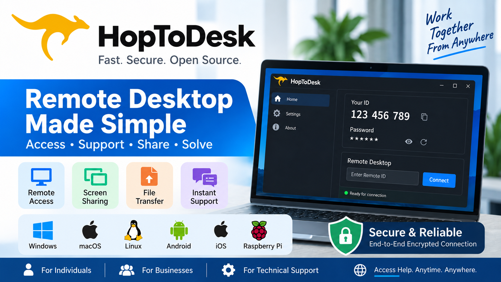 HopToDesk Remote Desktop & Technical Support Software