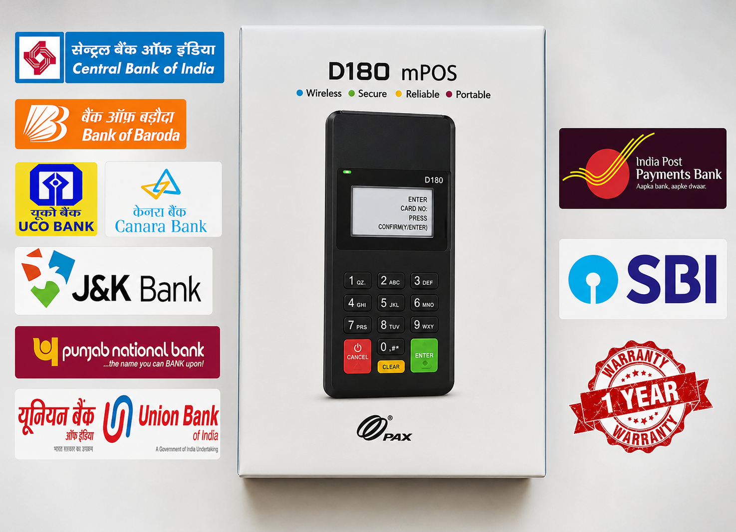 Pax D180 C++ Pinpad Micro ATM for Bank CSP